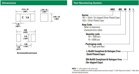Предохранитель SMD 1808 (2410) 10а, 125в, быстрый, LittelFuse 0451010.MRL