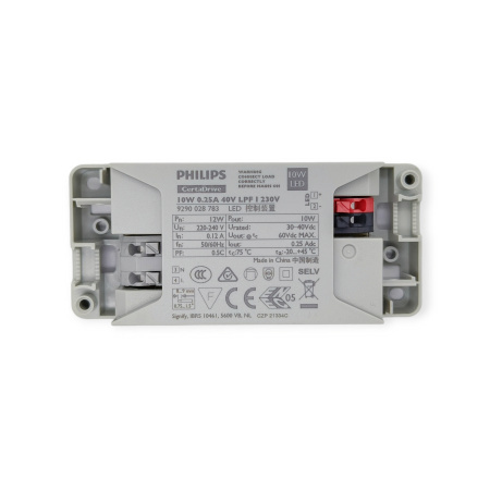 Драйвер светодиодный (LED)  250мА, 32..42в, 10вт, IP20, Philips CertaDrive 10W LPF 9290028783