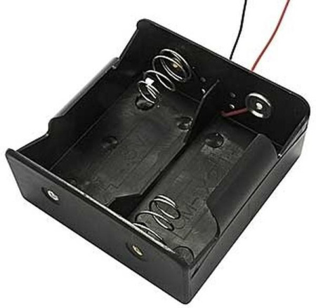 Батарейный отсек (держатель) D*2, 2S1P, 71*73*31мм, 2 провода, BH121A