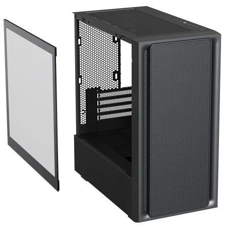 Корпус mATX Б_БП XASTRA A411M 4ARGB-FG Black (USB3.0,Audio,TG,черный,Mesh,4х120мм FRGB,CPU Cooler до 165мм, VGA до 340мм)