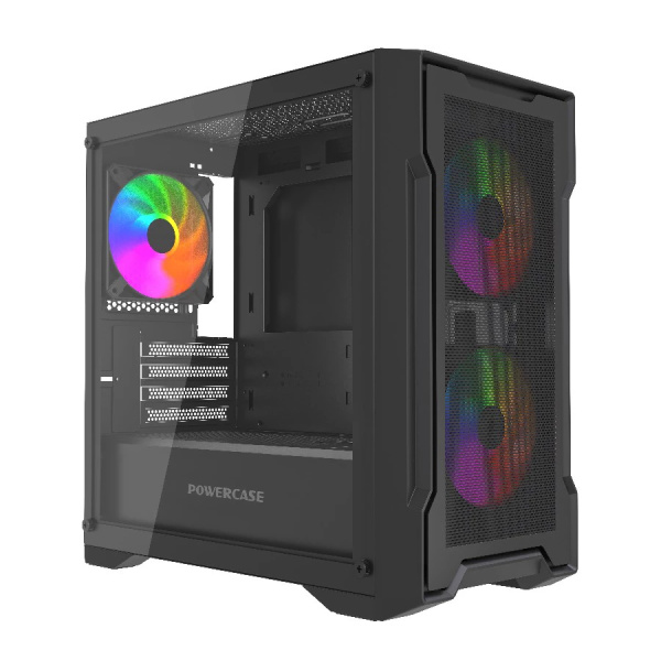 Корпус mATX Б_БП Powercase Mistral Micro X3B ARGB (USB, Audio,TG, 3x120mm ARGB, черный)[CMMXB-A3]