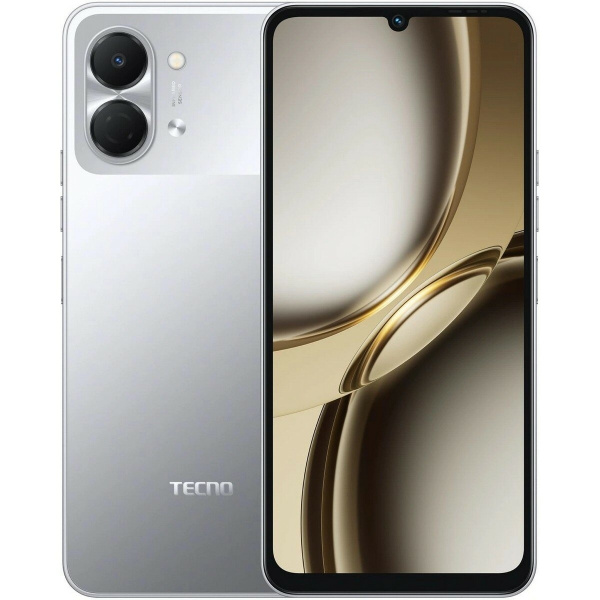 Смартфон Tecno Spark Go 3 4Гб 128Гб Titanium Grey 6.75", IPS, 1600*720, 2*1.8+6*1.6ГГц, 13Мп, 8Мп, 4G, 5000мАч, And 15