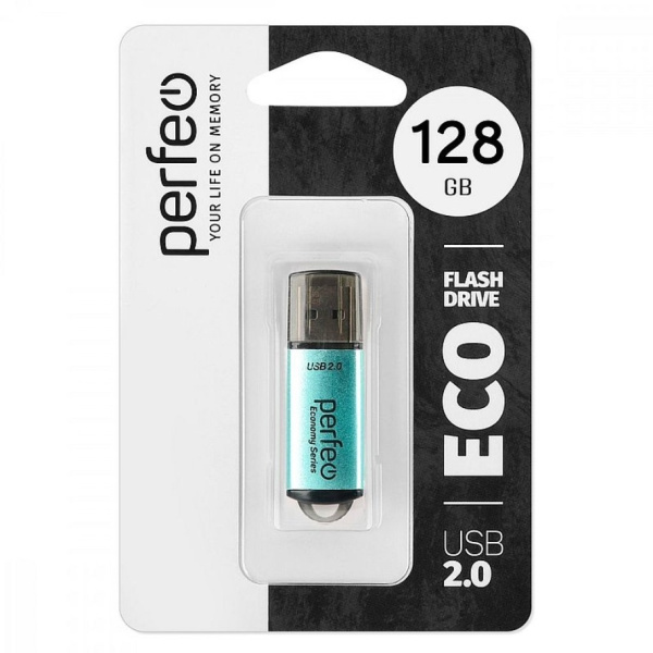Флеш-накопитель USB2.0 128Gb Perfeo E01 (PF-E01G128ES) зеленый