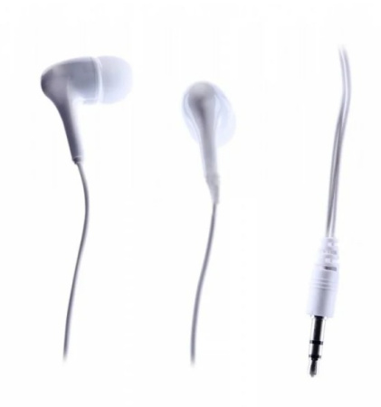 Наушники Olmio Top вставные, 16Ом, 96дБ, кабель 1.2м, White