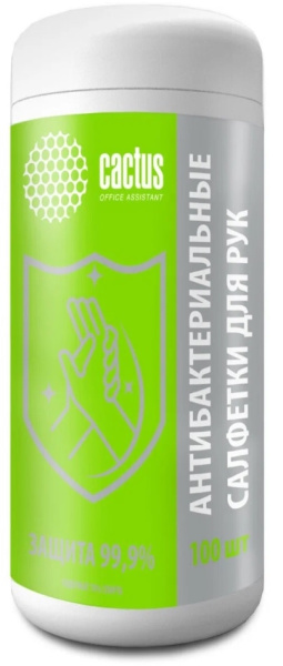 Салфетки влажные Cactus CS-ASHCL100 для рук антибактериальные (100лист.)