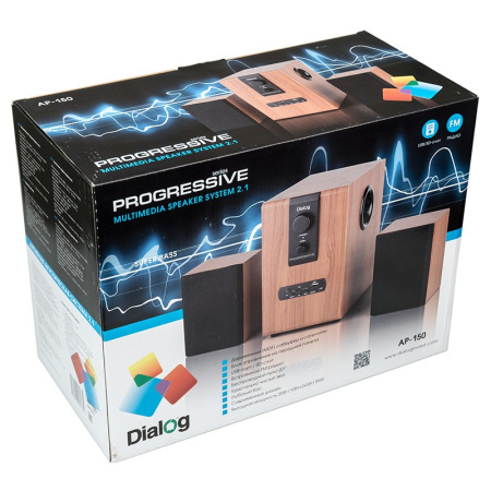 Актив.колонки 2.1 Dialog Progressive AP-150 10Вт, USB/SD, питание от сети, MDF, Brown