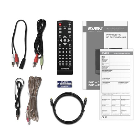 Актив.колонки 2.0 Sven MC-20 90Вт, Bluetooth, FM, MicroSD/USB, питание от сети, MDF, Black