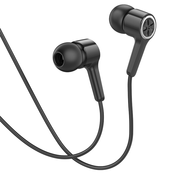 Гарнитура проводная HOCO M104 вставные, кнопка ответа, кабель 1.2м, черный