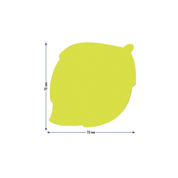 Блок самоклеящийся BERLINGO 70*70мм, фигурный "Лист", 50 л, зеленый неон LSz_76044