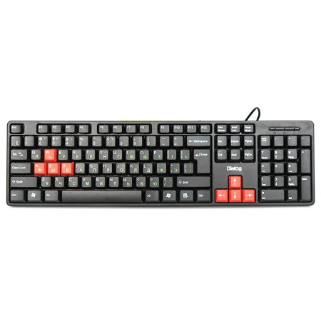 Клавиатура USB Dialog KS-030U мембранная, 104 клавиши, Black/Red