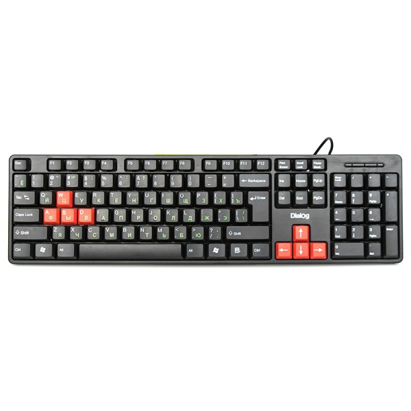 Клавиатура USB Dialog KS-030U мембранная, 104 клавиши, Black/Red