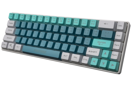 Игровая клавиатура USB Jet.A Panteon M2 c LED подсветкой, мембранная, 68 клавиши, голубая белая