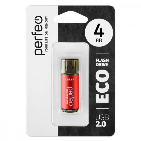 Флеш-накопитель USB2.0 4Gb Perfeo E04 (PF-E04R004ES) Красный