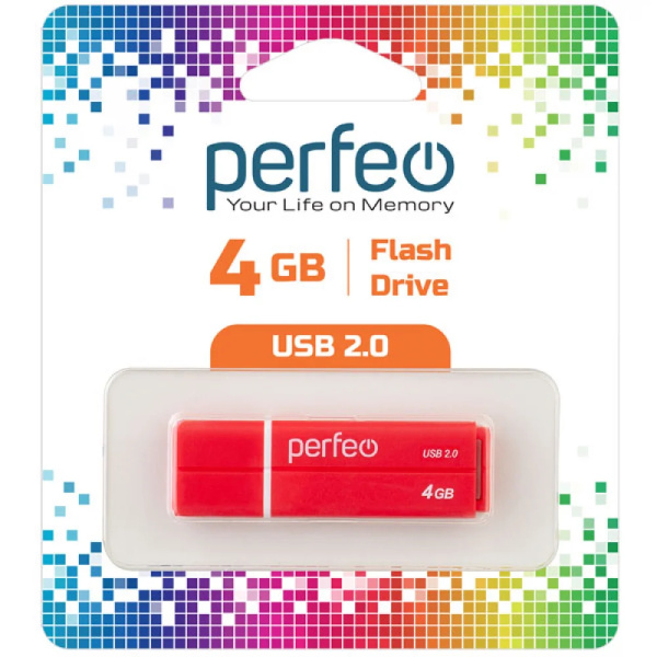 Флеш-накопитель USB2.0 4Gb Perfeo C01G2 (PF-C01G2R004) Красный