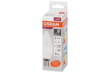 Лампа светодиодная E14 7Вт 3300K свеча Osram LVCLB60 4058075578883