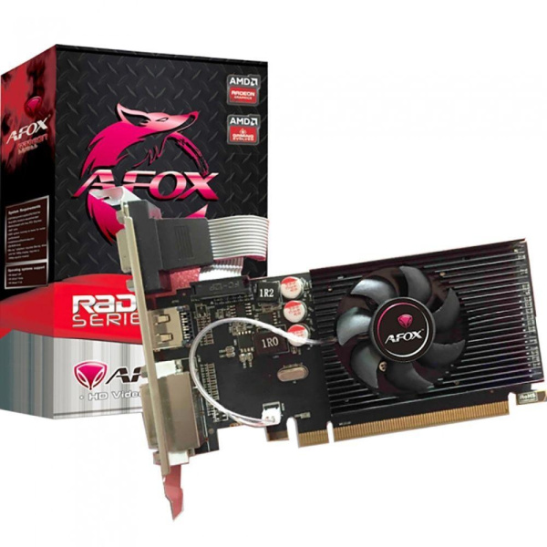 Видеокарта Radeon R5 230 Afox 1Гб GDDR3,64bit,DVI,HDMI,VGA,LP (AFR5230-1024D3L5) ret