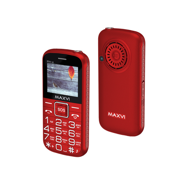 Сотовый Maxvi B5ds up Red 2sim/2"/220*176/microSD/0.3МП/1500мАч/моноблок