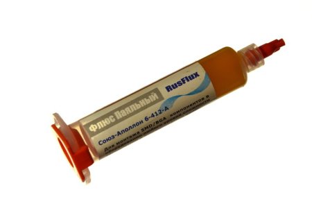 Флюс гель Rusflux Союз-Аполлон 6-412-А, 10мл, шприц LUER lock