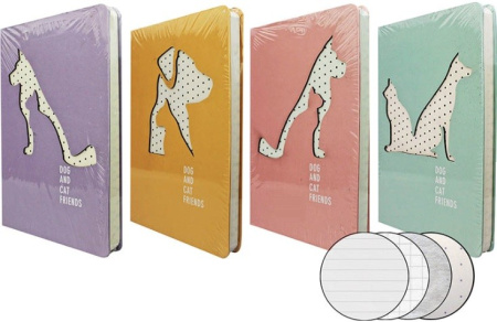 Блокнот LANGUO B6 "Dog&Cat", твердая обложка LG-7977