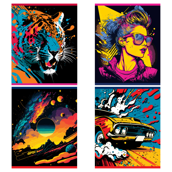 Тетрадь 80л. кл. "Графические плакаты" BG (Т5гр80_лм_вл 11945)