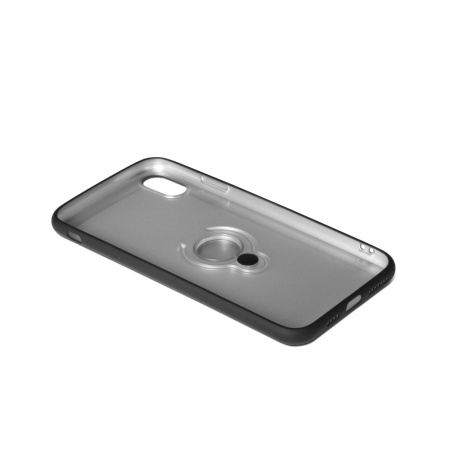 Чехол силиконовый для iPhone XS MAX DF iRing-03 (black) с кольцом-держателем