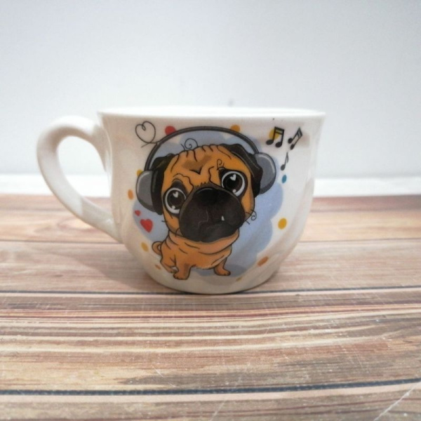 Чашка виток Детский белый микс 0.25л фарфор