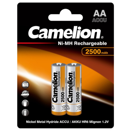 Аккумулятор Ni-MH AA Camelion 2500mAh/1.2в упак. 2шт.