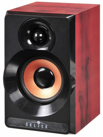 Актив.колонки 2.0 Оклик OK-161 6Вт, черный/темное дерево
