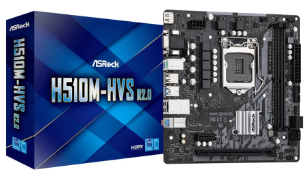Мат.плата S1200 H510 ASRock H510M-HVS R2.0 (mATX,2DDR4,4SATA3,VGA,HDMI,PC3200)