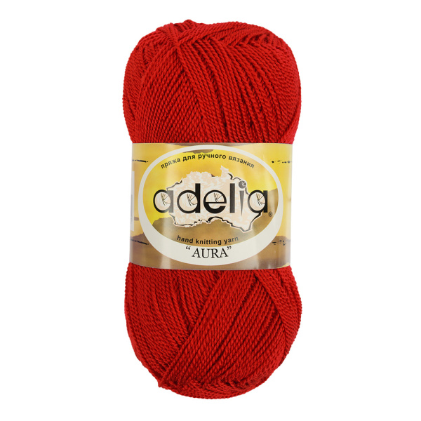 Пряжа ADELIA "AURA" 100% акрил 1 шт. х 50 г 250 м ± 5 м №038 красный