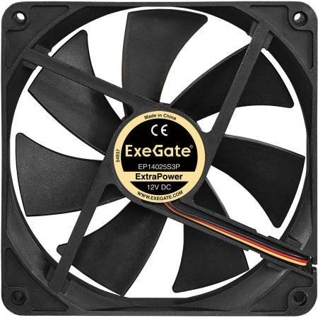 Кулер в корпус 140x140x25 ExeGate ExtraPower EP14025S3P [EX241638RUS](sleeve,3pin,1600rpm)