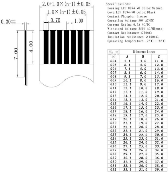 Коннектор FFC/FPC шлейфа шаг 1.0мм,  8пин, фиксатор выдижной, контакты сверху