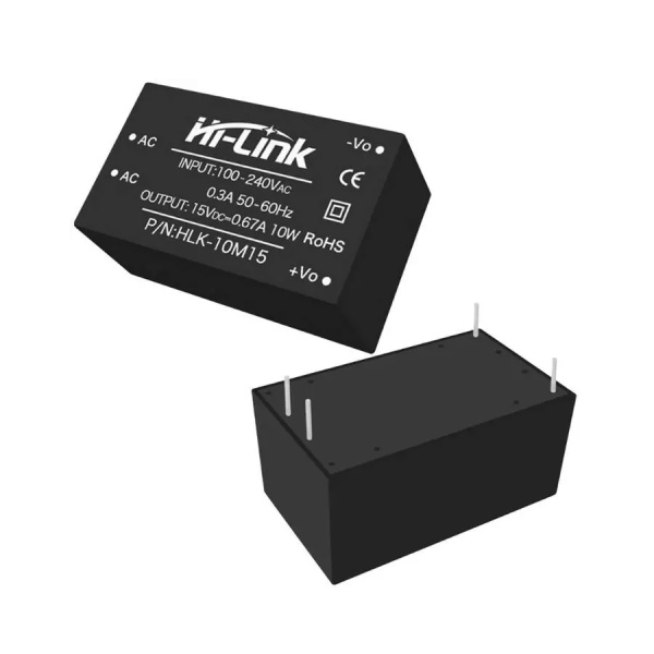 Блок питания на плату 15в, 0.66а, 46.9*27.8*21.8мм, Hi-Link HLK-10M15