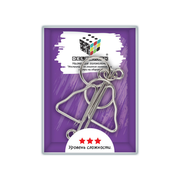 Головоломка металлическая  "DELFBRICK" DLM-47 1 шт "Бабочка" 6 элемент.