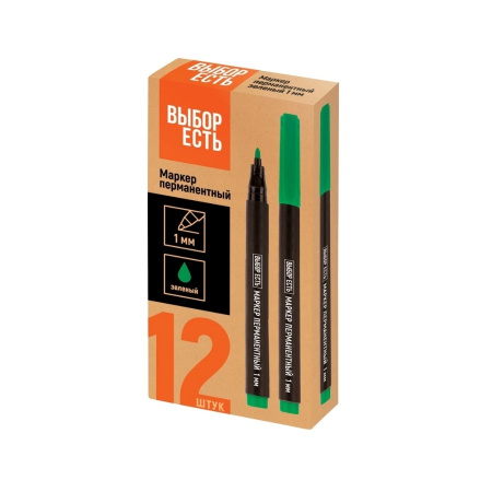 Маркер перманентный ATTACHE 1мм., зеленый (867262)