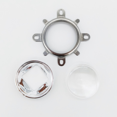 Радиатор с вентилятором 12в и линзой  90гр для мощного светодиода