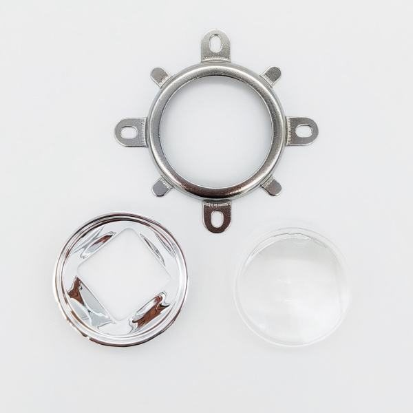 Радиатор с вентилятором 12в и линзой  90гр для мощного светодиода