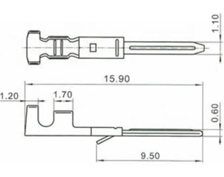 Клемма разъема SM2.54, штекер на 28AWG..22AWG