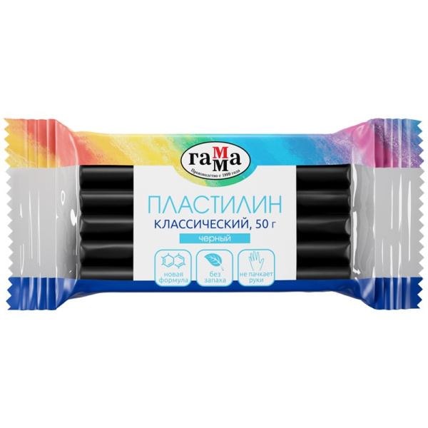 Пластилин ГАММА "Классический" 50г, черный (270818_18)