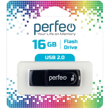 Флеш-накопитель USB2.0 16Gb Perfeo C09 (PF-C09B016) Черный