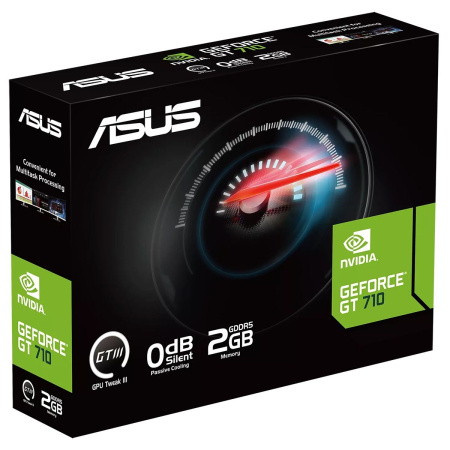 Видеокарта GeForce GT710 Asus 2Гб EVO GDDR5,64bit,DVI,HDMI,VGA,LP,пассивная(GT710-SL-2GD5-BRK-EVO) ret