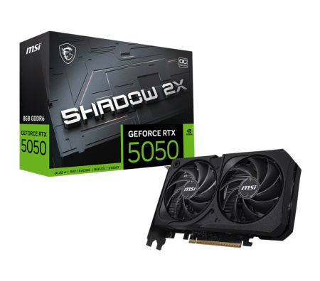 Видеокарта GeForce RTX5050 8Гб MSI SHADOW 2X OC GDDR6,128bit,HDMI,3DP (RTX 5050 8G SHADOW 2X OC) ret