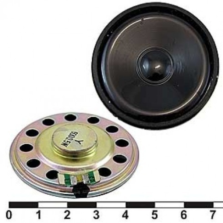 Динамик круглый,  d50мм, h10мм, 50ом, 0.5вт, DXI50N-C