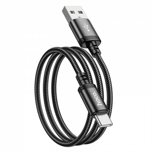 Кабель USB Type-C (m) - USB(m) HOCO X89 1м 3A ,текстильный, черный