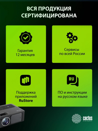 Проектор Cactus CS-PRM.01B.Full HD-A LCD 19000Lm LS 700Lm ANSI (1920x1080) 2500:1 ресурс лампы:50000часов 2xUSB typeA 2xHDMI 1.8кг