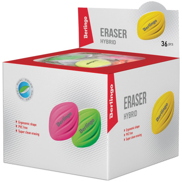 Ластик BERLINGO "Hybrid", овальный (BLc_00230)