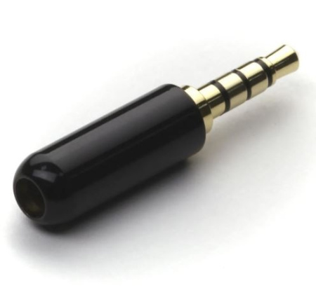 Разъем Audio Jack 3.5 4pin, штекер, кабельный, металл