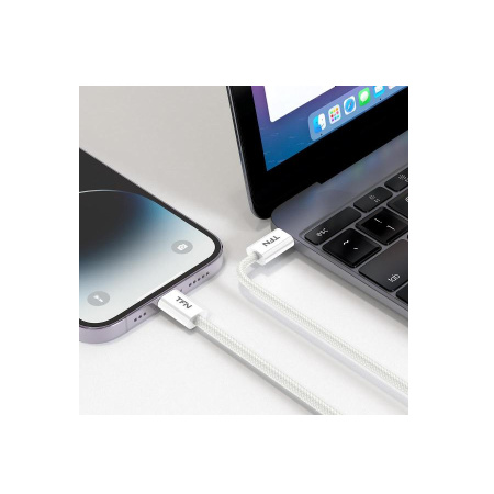 Кабель USB Type-C (m) - Type-C (m) TFN, TPE 1.2м,60W белый (TFN-C-IP-CC12M-WH)