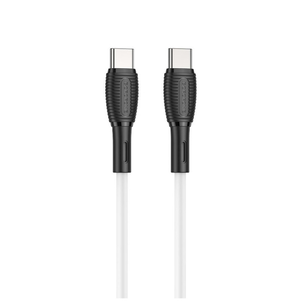 Кабель USB Type-C (m) - USB Type-C (m) BOROFONE BX86 1м ,60W, белый, силиконовый