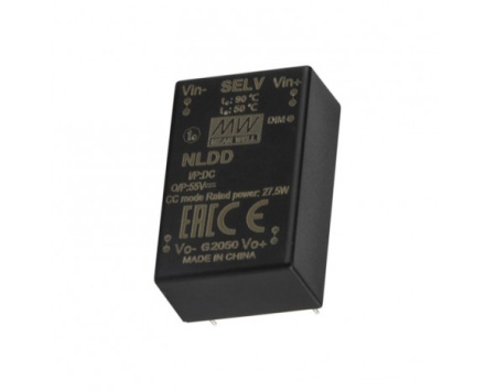 Драйвер светодиодный (LED) DC-DC 1050мА, out6..52в, in10..56в, 54.6вт, Mean Well NLDD-1050H